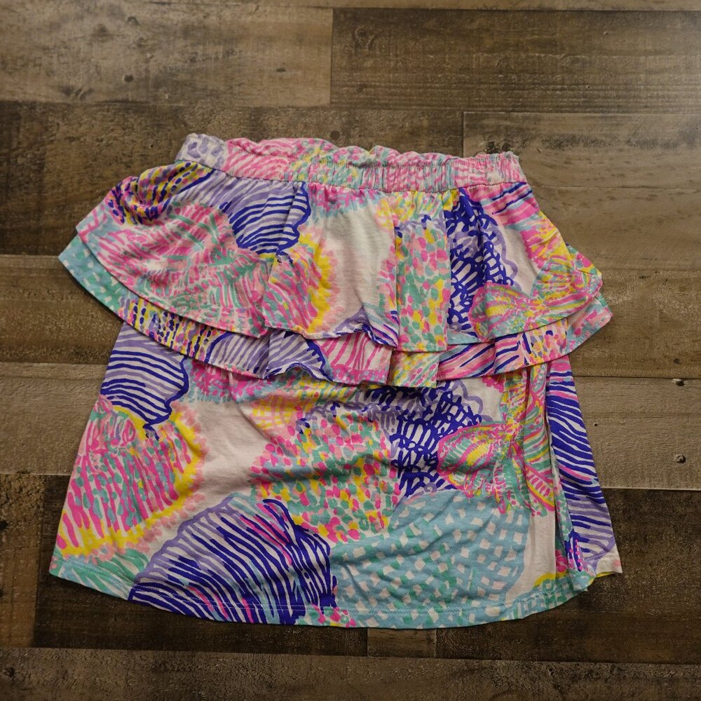 Lilly Pulitzer Ruffle Mini Skirt Women’s Small Multicolor Tropical Print
